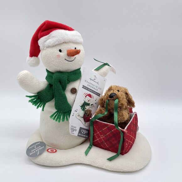 NWT Hallmark Wrapped in Joy Singing Snowman Plush With Sound & Motion 10" - Picture 1 of 9